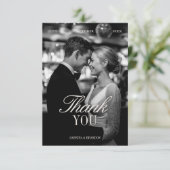 エレガントなボルドーの結婚式フォトサンクスカード 招待状 (スタンド正面)