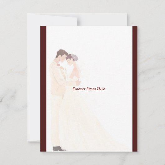 エレガントなボルドーの結婚式招待状 サンキューカード (裏面)
