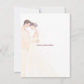 エレガントなボルドーの結婚式招待状 出欠カード (裏面)