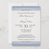 エレガントなボーダー結婚式パーティー招待状 招待状 (正面)