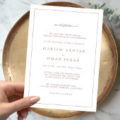 エレガントなボーダー ローズゴールド 結婚式招待状 招待状