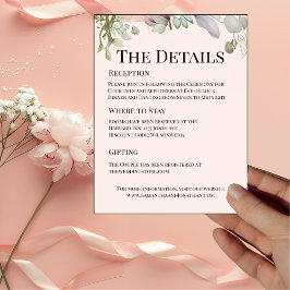 エレガントなボーホーウェディング　招待状詳細カード 招待状