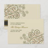 エレガントなボーホーグリーンスパイラル結婚式の受付カード エンクロージャーカード (正面/裏面)