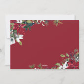 エレガントなポインセチアとミステルツリーのクリスマスグリーティング シーズンカード (裏面)