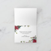 エレガントなポインセチアとヤドリギのクリスマスグリーティング シーズンカード (内部)