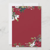 エレガントなポインセチアとヤドリギのクリスマスグリーティング シーズンカード (裏面)