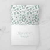 エレガントなポインセチアと松ぼっくり 緑 2 枚の写真 シーズンカード (内部)