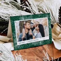 エレガントなポインセチアと松ぼっくり 緑 2 枚の写真