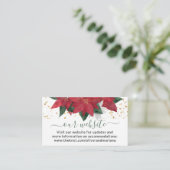 エレガントなポインセチアのクリスマスウェディングウェブサイト エンクロージャーカード (スタンド正面)