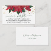 エレガントなポインセチアのクリスマスウェディングウェブサイト エンクロージャーカード (正面/裏面)