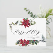エレガントなポインセチアのクリスマスグリーティング シーズンカード (スタンド正面)