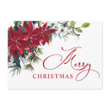 エレガントなポインセチアのクリスマスミスルトゥーの挨拶