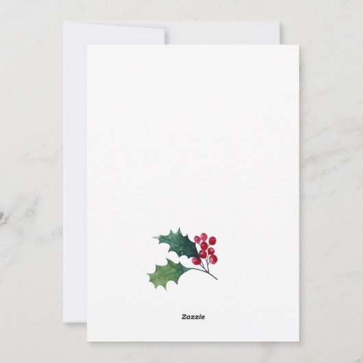 エレガントなポインセチアのクリスマスミスルトゥーの挨拶 シーズンカード (裏面)