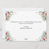 エレガントなポインセチアのクリスマスミスルトゥーの挨拶 シーズンカード (裏面)