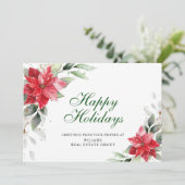 エレガントなポインセチアのクリスマス コーポレート グリーティング シーズンカード (スタンド正面)