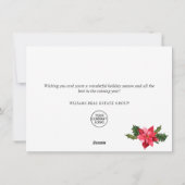 エレガントなポインセチアのクリスマス コーポレート グリーティング シーズンカード (裏面)