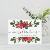 エレガントなポインセチアのクリスマス コーポレート グリーティング シーズンカード (スタンド正面)