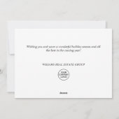 エレガントなポインセチアのクリスマス コーポレート グリーティング シーズンカード (裏面)