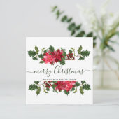 エレガントなポインセチアのクリスマス コーポレート グリーティング シーズンカード (スタンド正面)