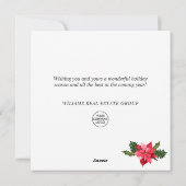 エレガントなポインセチアのクリスマス コーポレート グリーティング シーズンカード (裏面)