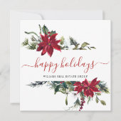 エレガントなポインセチアのクリスマス コーポレート グリーティング シーズンカード (正面)