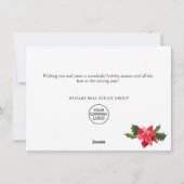 エレガントなポインセチアのクリスマス コーポレート グリーティング シーズンカード (裏面)