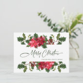 エレガントなポインセチアのクリスマス コーポレート グリーティング シーズンカード (スタンド正面)