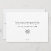 エレガントなポインセチアのクリスマス コーポレート グリーティング シーズンカード (裏面)