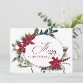 エレガントなポインセチアのクリスマス コーポレート グリーティング シーズンカード (スタンド正面)