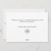 エレガントなポインセチアのクリスマス コーポレート グリーティング シーズンカード (裏面)