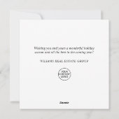 エレガントなポインセチアのクリスマス コーポレート グリーティング シーズンカード (裏面)