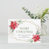 エレガントなポインセチアのクリスマス コーポレート グリーティング シーズンカード (スタンド正面)