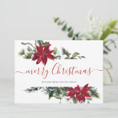 エレガントなポインセチアのクリスマス コーポレート グリーティング シーズンカード (スタンド正面)
