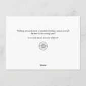 エレガントなポインセチアのクリスマス コーポレート グリーティング シーズンカード (裏面)