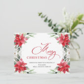 エレガントなポインセチアのクリスマス コーポレート グリーティング シーズンカード (スタンド正面)