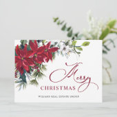 エレガントなポインセチアのクリスマス コーポレート グリーティング シーズンカード (スタンド正面)