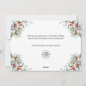 エレガントなポインセチアのクリスマス コーポレート グリーティング シーズンカード (裏面)