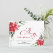 エレガントなポインセチアのクリスマス コーポレート グリーティング シーズンカード (スタンド正面)