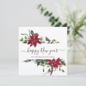 エレガントなポインセチアのクリスマス コーポレート グリーティング シーズンカード (スタンド正面)