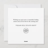 エレガントなポインセチアのクリスマス コーポレート グリーティング シーズンカード (裏面)