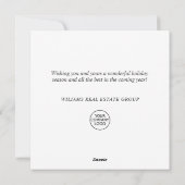 エレガントなポインセチアのクリスマス コーポレート グリーティング シーズンカード (裏面)