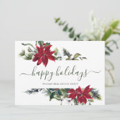 エレガントなポインセチアのクリスマス コーポレート グリーティング シーズンカード (スタンド正面)