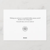 エレガントなポインセチアのクリスマス コーポレート グリーティング シーズンカード (裏面)