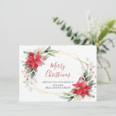 エレガントなポインセチアのクリスマス コーポレート グリーティング シーズンカード (スタンド正面)