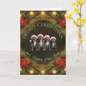 エレガントなポインセチア ゴールドのフィルigreeとライト カード (黄色い花)