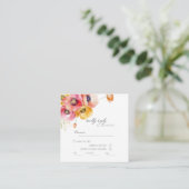 エレガントなポピー花のウェディング出欠確認カード エンクロージャーカード (スタンド正面)