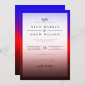 エレガントなポリアモリー プライド ウェディング 招待状 (正面/裏面)