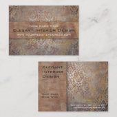 エレガントなポンペイのダマスク織のきらめくの赤および金ゴールド 名刺 (正面/裏面)