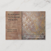 エレガントなポンペイのダマスク織のきらめくの赤および金ゴールド 名刺 (裏面)