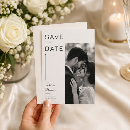 エレガントなポートレートフォト 結婚式 セーブ・ザ・デートカード セーブザデート